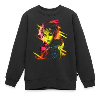 Anime Frauen Grafik Fantasie Anime - Kinder Premium Organic Sweatshirt - Schwarz - Vorne - AI Model Kid Female (0cm)