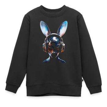 Anime Kopfhörer Kunst Grafik Menschliches Kaninche - Kinder Premium Organic Sweatshirt - Schwarz - Vorne - AI Model Kid Female (0cm)
