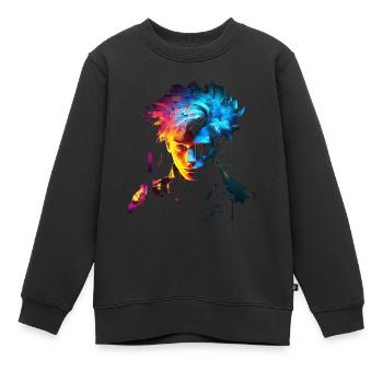 Anime Fantasy Kunst Männer Buntes Motiv Anime - Kinder Premium Organic Sweatshirt - Schwarz - Vorne - AI Model Kid Female (0cm)