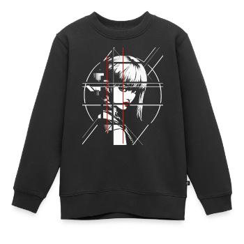 Anime Zeichnung Kunst Grafik Frauen Portrait Anime - Kinder Premium Organic Sweatshirt - Schwarz - Vorne - AI Model Kid Female (0cm)