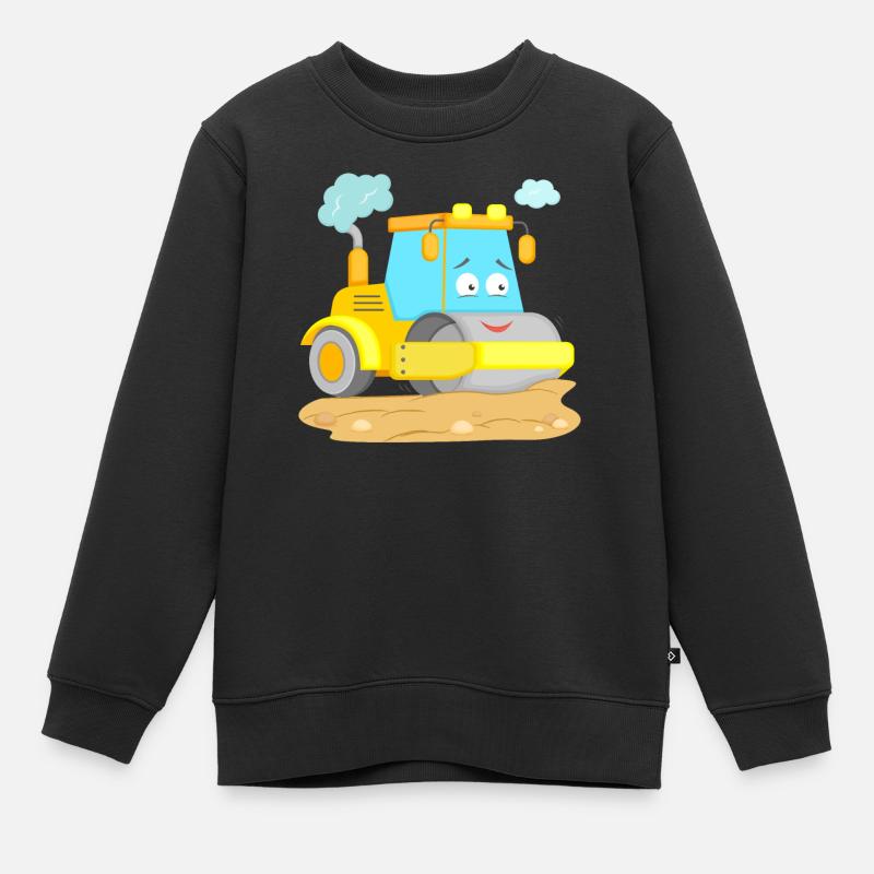 Steamroller Construction Site Roller - Kids Premium Organic Sweatshirt - black