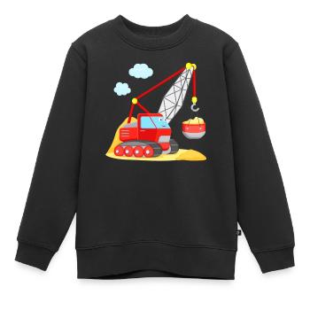 Kran Bagger - Kinder Premium Organic Sweatshirt - Schwarz - Vorne - AI Model Kid Female (0cm)