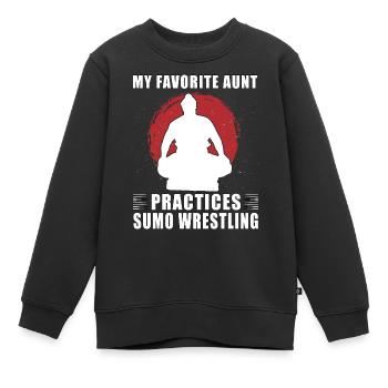 Meine Lieblingstante trainiert Sumo-Ringer - Kinder Premium Organic Sweatshirt - Schwarz - Vorne - AI Model Kid Female (0cm)