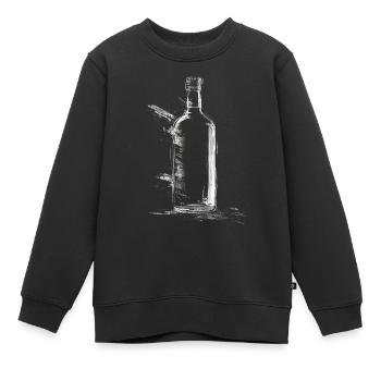 Bouteille Dessin Art Motif Graphique Oeuvre - Sweat Premium enfant bio - noir - Devant - AI Model Kid Female (0cm)