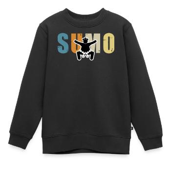 Sumo - Kinder Premium Organic Sweatshirt - Schwarz - Vorne - AI Model Kid Female (0cm)