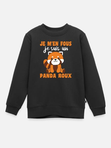 Je m’en fous je suis un panda roux - Red Panda - Sweat Premium enfant bio - noir