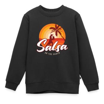 Salsa Dance Salsa On The Beach Mambo Music Dancing - Kinder Premium Organic Sweatshirt - Schwarz - Vorne - AI Model Kid Female (0cm)
