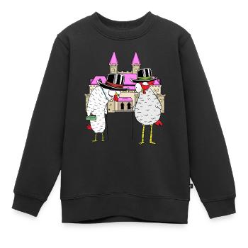 Château Poulet Poulets Royal Volaille Château - Sweat Premium enfant bio - noir - Devant - AI Model Kid Female (0cm)