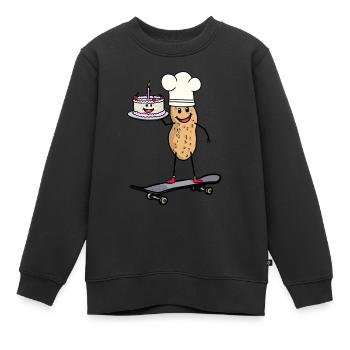 Erdnuss Geburtstag Torte Skater Grüße Bäcker - Kinder Premium Organic Sweatshirt - Schwarz - Vorne - AI Model Kid Female (0cm)