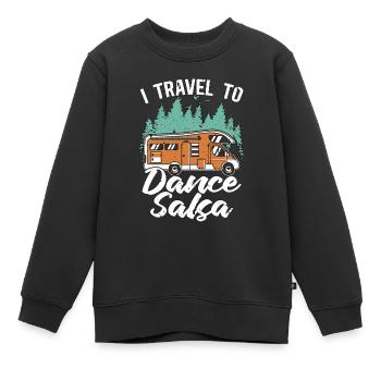 Salsa Dance I Travel To Dance Salsa Mambo Music - Kinder Premium Organic Sweatshirt - Schwarz - Vorne - AI Model Kid Female (0cm)