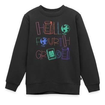 Hello 4th Grade School Supplies Elementary School School - Kids Premium Organic Sweatshirt - black - Front - AI Model Kid Female (0cm)