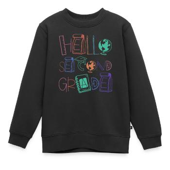 Hello 2nd grade school supplies elementary school school - Kids Premium Organic Sweatshirt - black - Front - AI Model Kid Female (0cm)