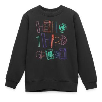 Hello 3rd Grade School Supplies Elementary School School - Kids Premium Organic Sweatshirt - black - Front - AI Model Kid Female (0cm)