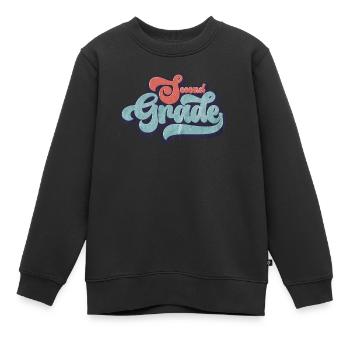 2e année drôle école primaire tenue groovy fille - Sweat Premium enfant bio - noir - Devant - AI Model Kid Female (0cm)