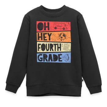 Oh Hey 4. Klasse Retro Grundschule Mädchen Junge - Kinder Premium Organic Sweatshirt - Schwarz - Vorne - AI Model Kid Female (0cm)
