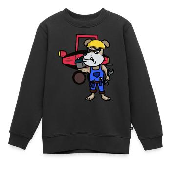 Atelier canin Réparation automobile Métier - Sweat Premium enfant bio - noir - Devant - AI Model Kid Female (0cm)
