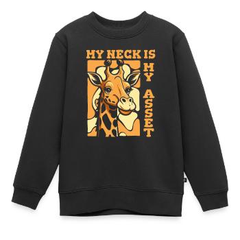 Mein Hals ist mein Kapital Giraffidae Nubischer Afrikaner - Kinder Premium Organic Sweatshirt - Schwarz - Vorne - AI Model Kid Female (0cm)