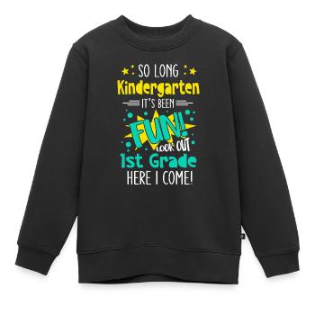 1. Klasse Einschulung Lustiger Spruch Junge Schule - Kinder Premium Organic Sweatshirt - Schwarz - Vorne - AI Model Kid Female (0cm)