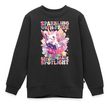 Sparkling With Pride 2nd Grade Unicorn Girl - Kids Premium Organic Sweatshirt - black - Front - AI Model Kid Female (0cm)