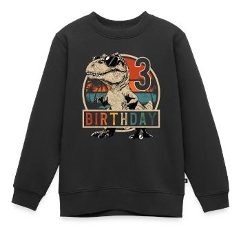 T-Rex Sunglasses 3 Years Boy 3rd Birthday - Kids Premium Organic Sweatshirt - black - Front - AI Model Kid Female (0cm)