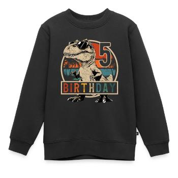 T-Rex Sonnenbrille 5 Jahre Junge 5. Geburtstag - Kinder Premium Organic Sweatshirt - Schwarz - Vorne - AI Model Kid Female (0cm)