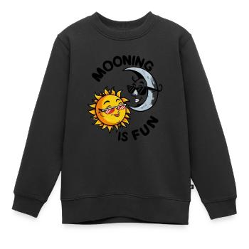 Sonnenfinsternis Lustiges Mondfahren Die Sonne macht Spaß - Kinder Premium Organic Sweatshirt - Schwarz - Vorne - AI Model Kid Female (0cm)