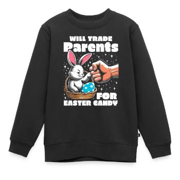 Échangera les parents contre des bonbons de Pâques - Sweat Premium enfant bio - noir - Devant - AI Model Kid Female (0cm)