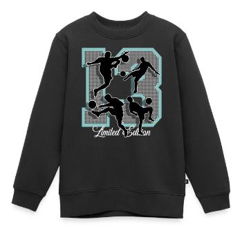13e anniversaire Football - Sweat Premium enfant bio - noir - Devant - AI Model Kid Female (0cm)