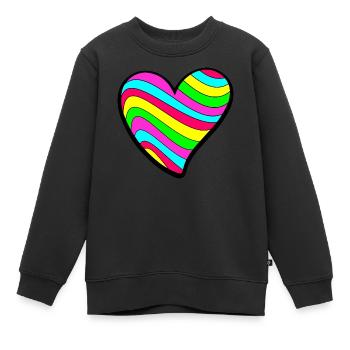 Psychedelic Love Heart - Kids Premium Organic Sweatshirt - black - Front - AI Model Kid Female (0cm)