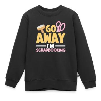 Album de souvenirs, album de scrapbooking, album de souvenirs - Sweat Premium enfant bio - noir - Devant - AI Model Kid Female (0cm)