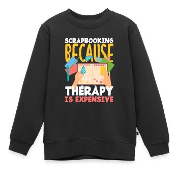 Album de souvenirs, album de scrapbooking, album de souvenirs - Sweat Premium enfant bio - noir - Devant - AI Model Kid Female (0cm)