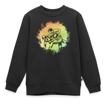 Wrestling - Kids Premium Organic Sweatshirt - black - Front - AI Model Kid Female (0cm)