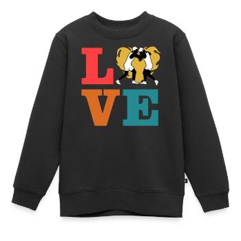 Wrestling-Liebe - Kinder Premium Organic Sweatshirt - Schwarz - Vorne - AI Model Kid Female (0cm)