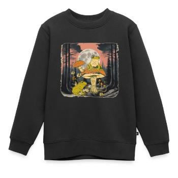 Animaux des bois, habitants de la forêt, grenouille, crapaud, grenouilles - Sweat Premium enfant bio - noir - Devant - AI Model Kid Female (0cm)
