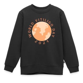 Journée mondiale du vitiligo 2024 - Sweat Premium enfant bio - noir - Devant - AI Model Kid Female (0cm)