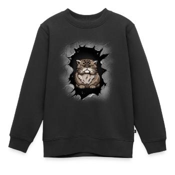 Katze Hauskatze Katzen Kinder - Kinder Premium Organic Sweatshirt - Schwarz - Vorne - AI Model Kid Female (0cm)