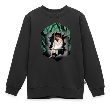 Mädchen Wald Sinnlich Romantisch - Kinder Premium Organic Sweatshirt - Schwarz - Vorne - AI Model Kid Female (0cm)