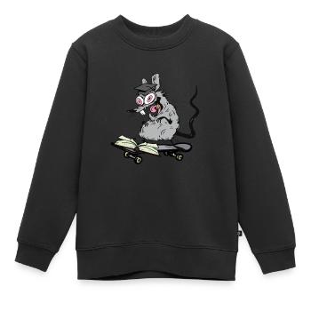 Gelehrter Student lernen Ratte Skater Jugendlicher - Kinder Premium Organic Sweatshirt - Schwarz - Vorne - AI Model Kid Female (0cm)