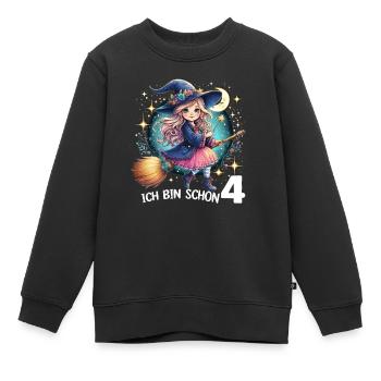 I'm already 4 - Kids Premium Organic Sweatshirt - black - Front - AI Model Kid Female (0cm)