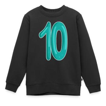 Dix numéros 10 - Sweat Premium enfant bio - noir - Devant - AI Model Kid Female (0cm)