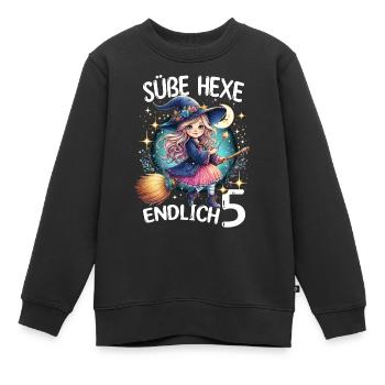Douce sorcière enfin 5 - Sweat Premium enfant bio - noir - Devant - AI Model Kid Female (0cm)