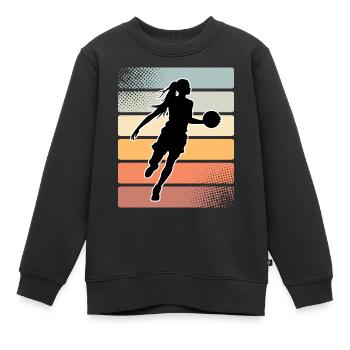 Basketball Basketball Basketball Femme Basketball - Sweat Premium enfant bio - noir - Devant - AI Model Kid Female (0cm)