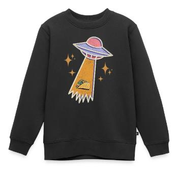 Taco OVNI - Sweat Premium enfant bio - noir - Devant - AI Model Kid Female (0cm)