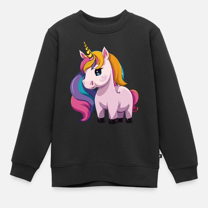 licorne - Sweat Premium enfant bio - noir