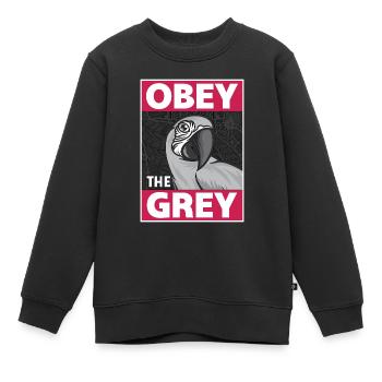 African Grey Obey The Grey Bird Propriétaire Amoureux des perroquets - Sweat Premium enfant bio - noir - Devant - AI Model Kid Female (0cm)