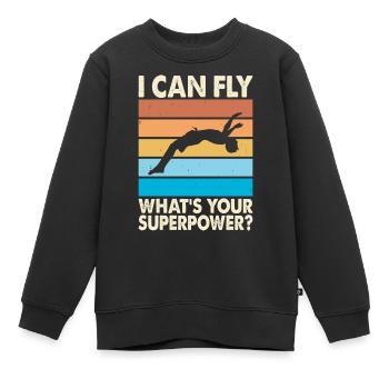 Nager - Sweat Premium enfant bio - noir - Devant - AI Model Kid Female (0cm)