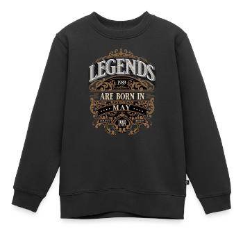 1989 Mai Naissance Anniversaire Année de naissance - Sweat Premium enfant bio - noir - Devant - AI Model Kid Female (0cm)