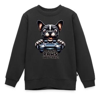 Hundespieler, Honden-Spielfreak Französische Bulldogge - Kinder Premium Organic Sweatshirt - Schwarz - Vorne - AI Model Kid Female (0cm)