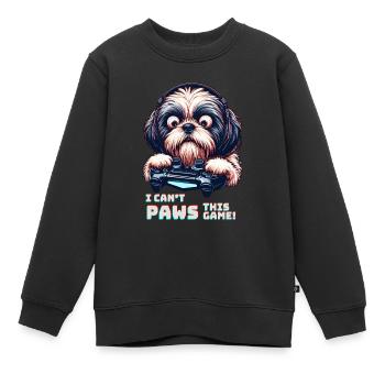 Cooles Design für Shih Tzu und Computerspiele - Kinder Premium Organic Sweatshirt - Schwarz - Vorne - AI Model Kid Female (0cm)