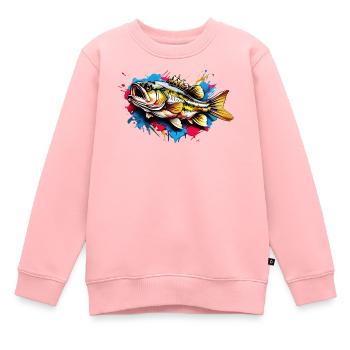 Poisson bar - Sweat Premium enfant bio - rose - Devant - AI Model Kid Female (0cm)